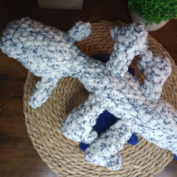 Blue Fleck Crochet Plushie Dragon.  Handmade by ME! - Picture 5 of 8